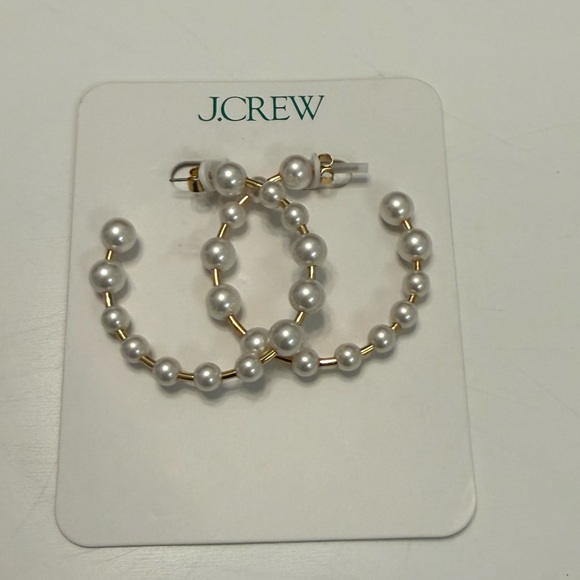 New J.Crew Bead hoop earrings - Picture 2 of 3